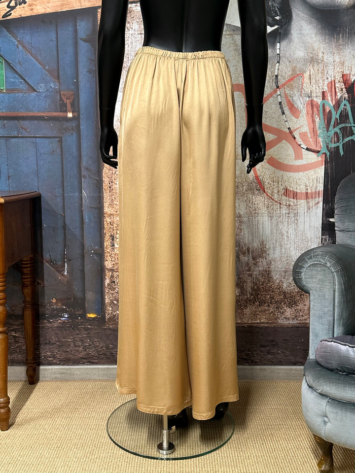 Pantalon satiné "Garance" ultra fluide taille élastique soie & viscose (40/44) MADE IN ITALY