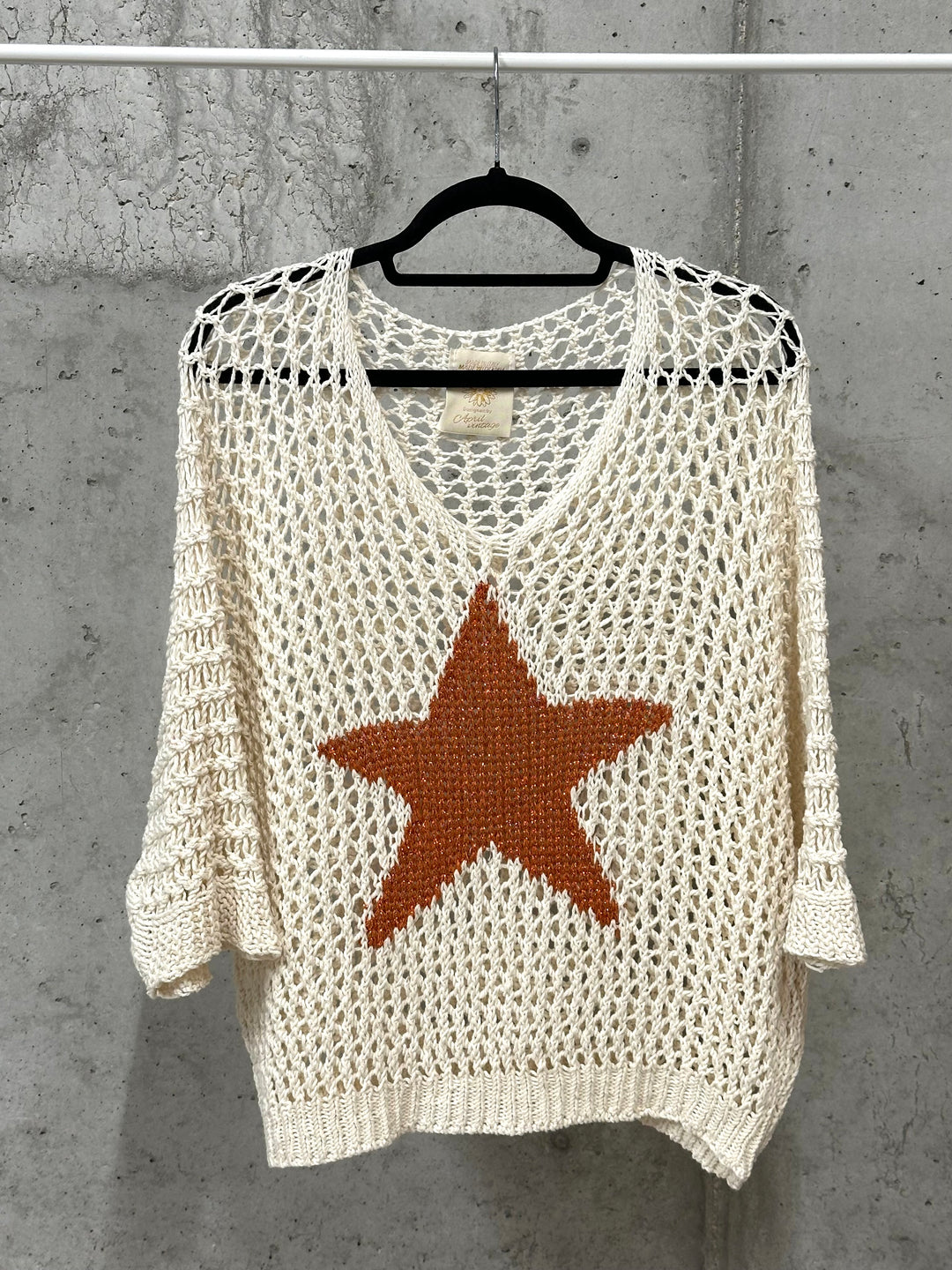 Pull "Alba" étoile en maille ajourée (38/44) MADE IN ITALY