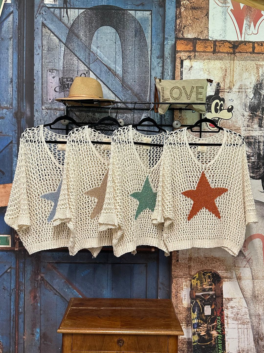 Pull "Alba" étoile en maille ajourée (38/44) MADE IN ITALY