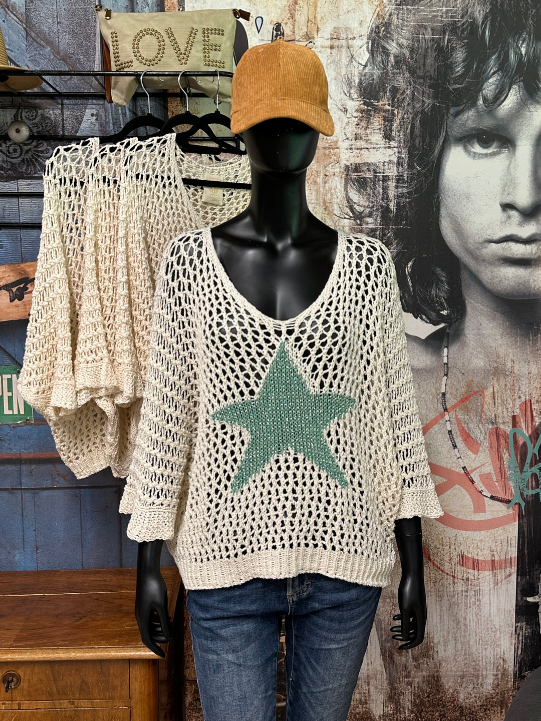 Pull "Alba" étoile en maille ajourée (38/44) MADE IN ITALY