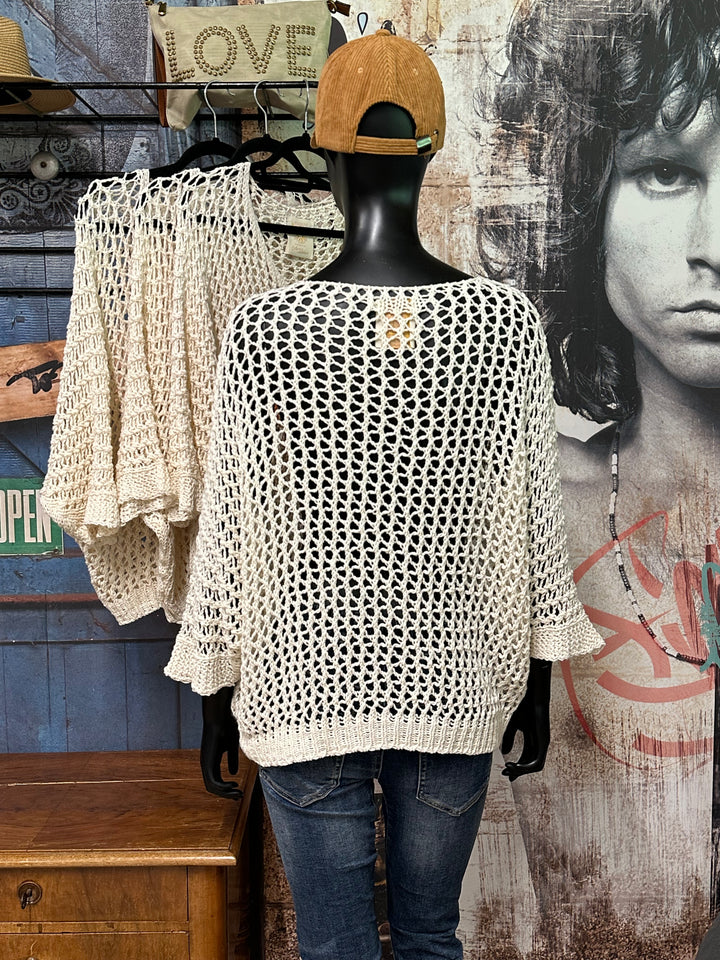 Pull "Alba" étoile en maille ajourée (38/44) MADE IN ITALY