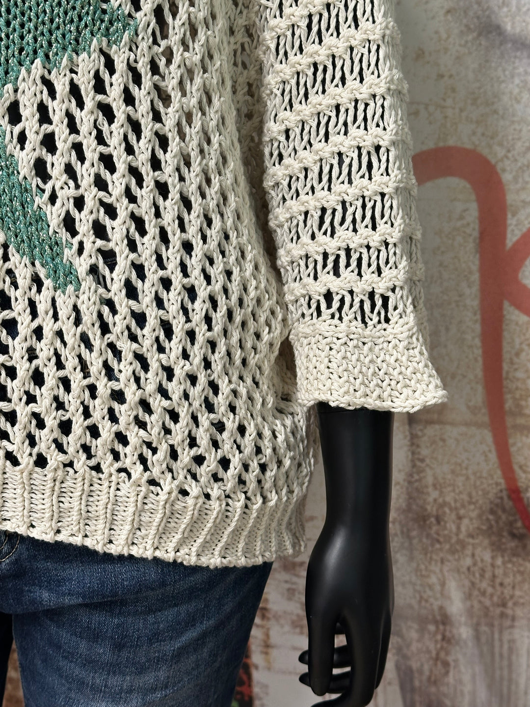 Pull "Alba" étoile en maille ajourée (38/44) MADE IN ITALY
