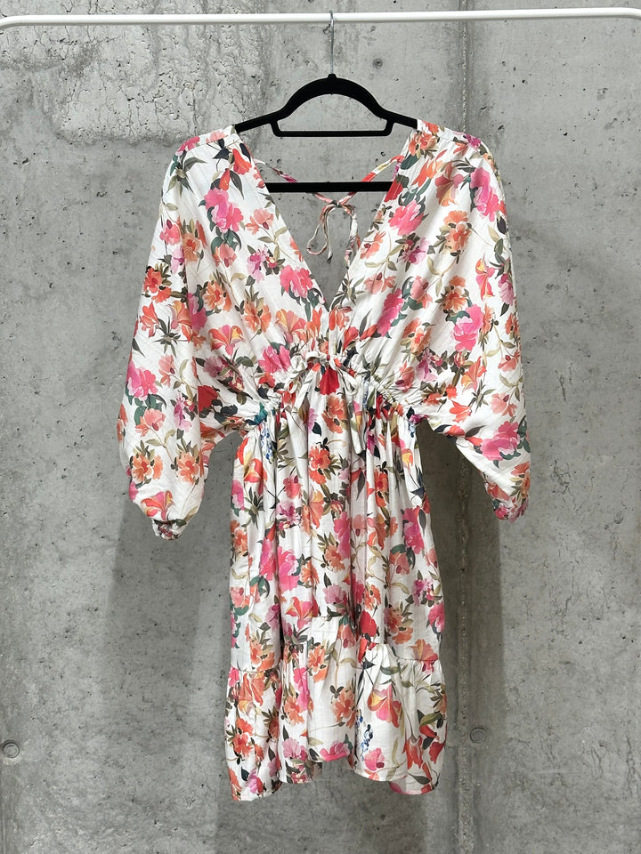 Robe courte " Eléonore" imprimé floral (S/M et M/L)
