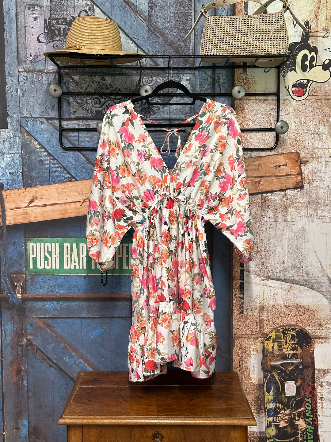 Robe courte " Eléonore" imprimé floral (S/M et M/L)