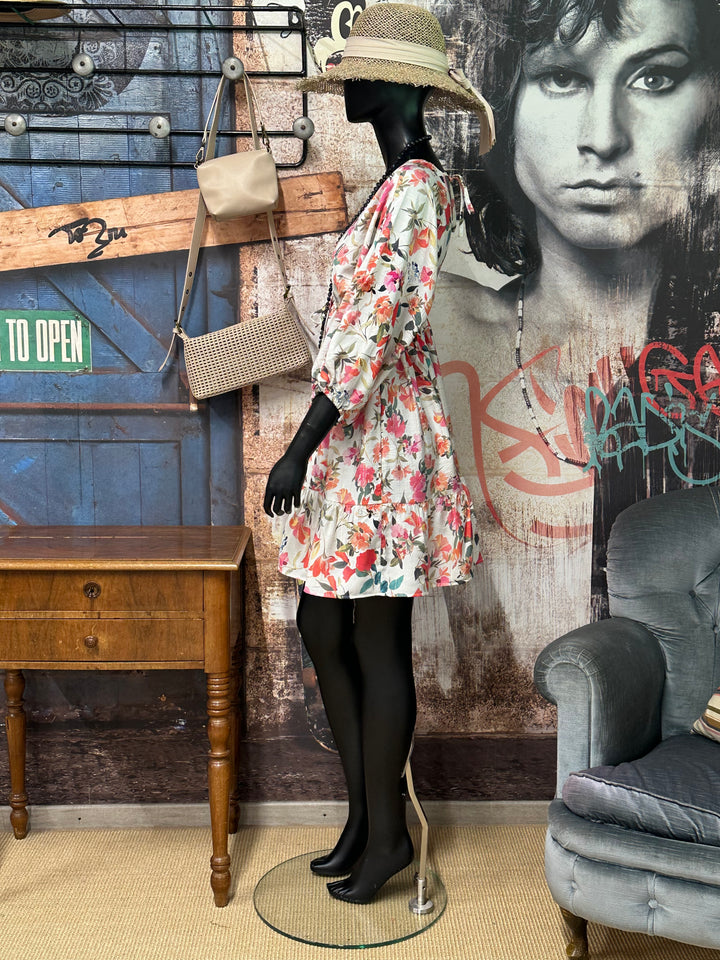 Robe courte " Eléonore" imprimé floral (S/M et M/L)