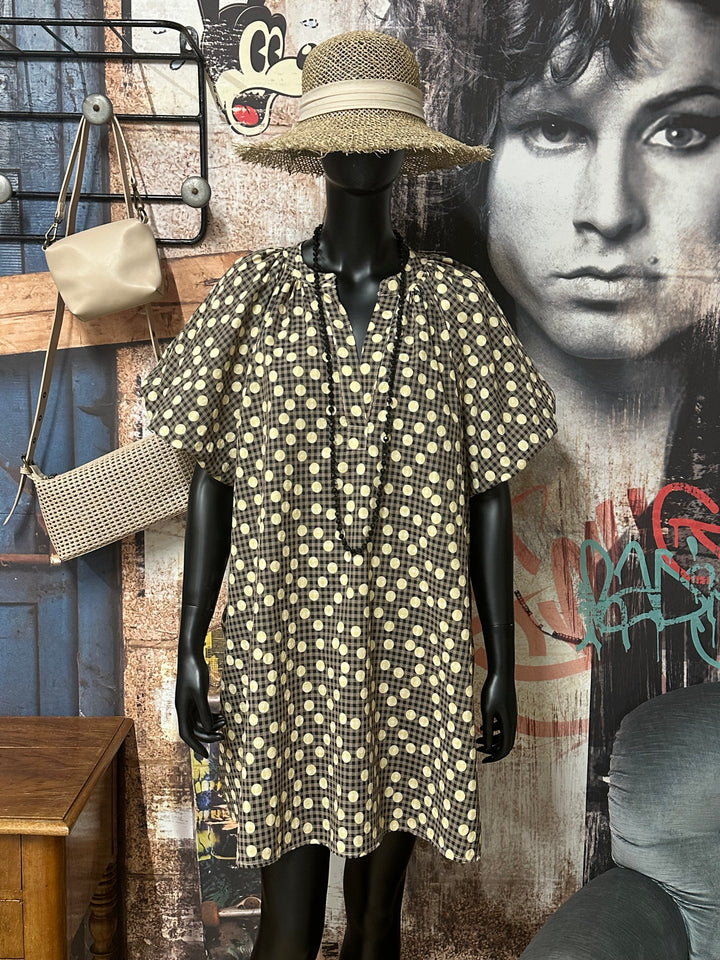 Robe "Francine" à pois 100% coton (40/44) MADE IN ITALY