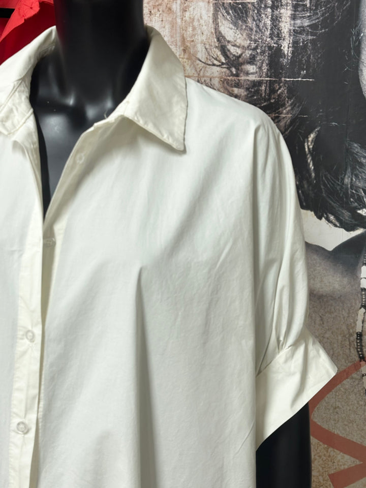 Robe chemise "Léonie" 100% coton & dentelle (42/48) MADE IN ITALY