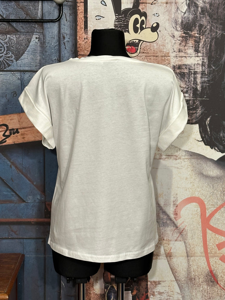 T-shirt 100% coton "sardines" blanc cassé