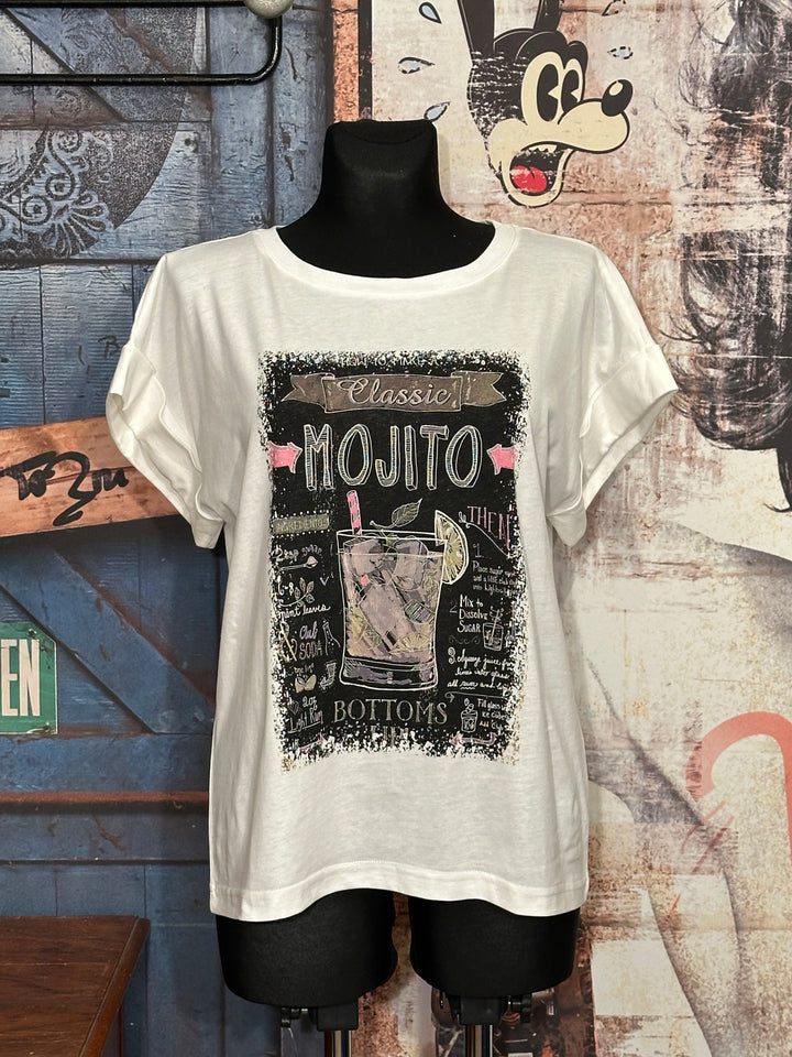 T-shirt 100% coton "Mojito" blanc