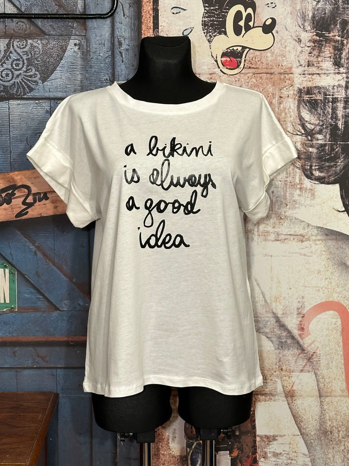T-shirt 100% coton "Bikini" blanc