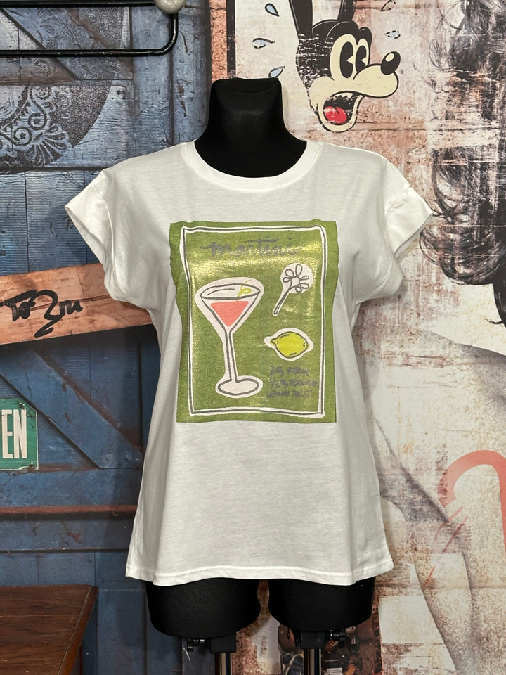 T-shirt 100% coton "Martini" blanc cassé