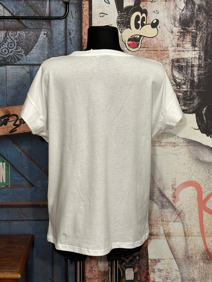 T-shirt 100% coton "Beach bum" blanc