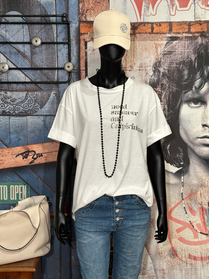 T-shirt 100% coton "Caïpirinhas" blanc