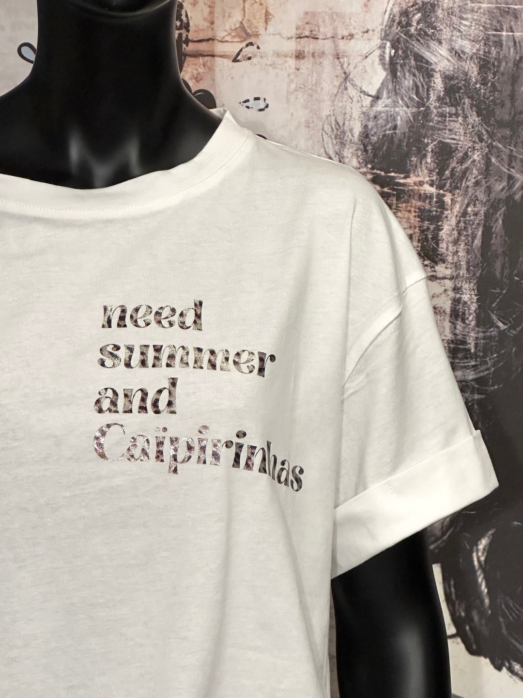 T-shirt 100% coton "Caïpirinhas" blanc