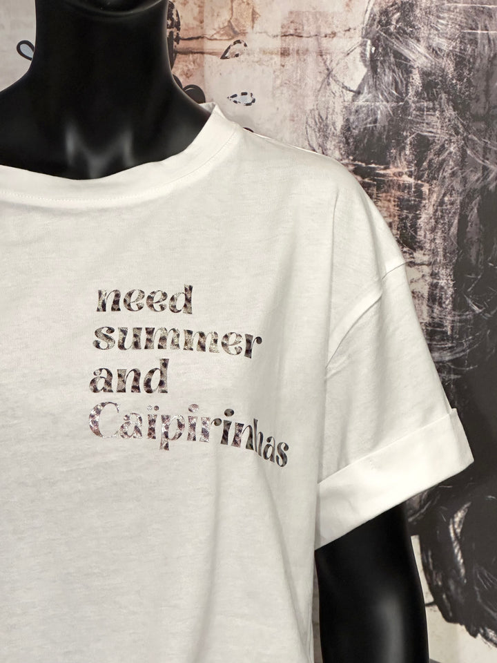 T-shirt 100% coton "Caïpirinhas" blanc