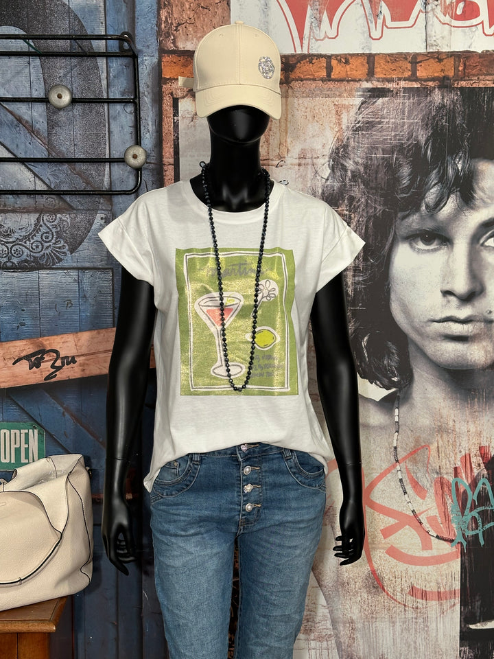 T-shirt 100% coton "Martini" blanc cassé
