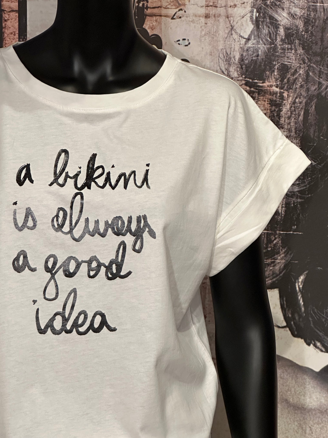 T-shirt 100% coton "Bikini" blanc