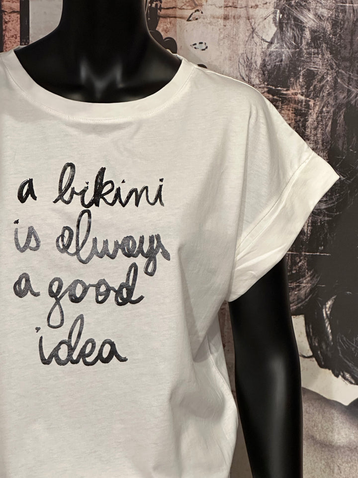 T-shirt 100% coton "Bikini" blanc