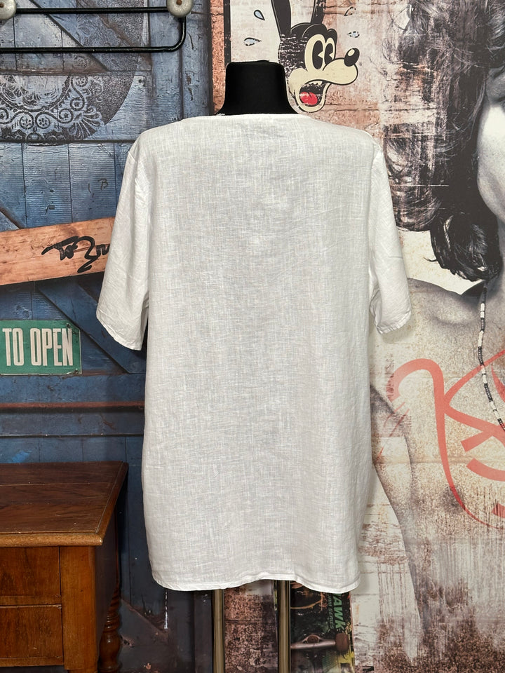 Tunique lin & coton blanche