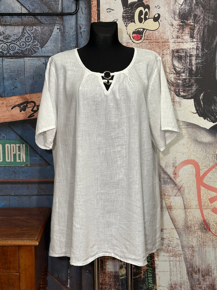 Tunique lin & coton blanche