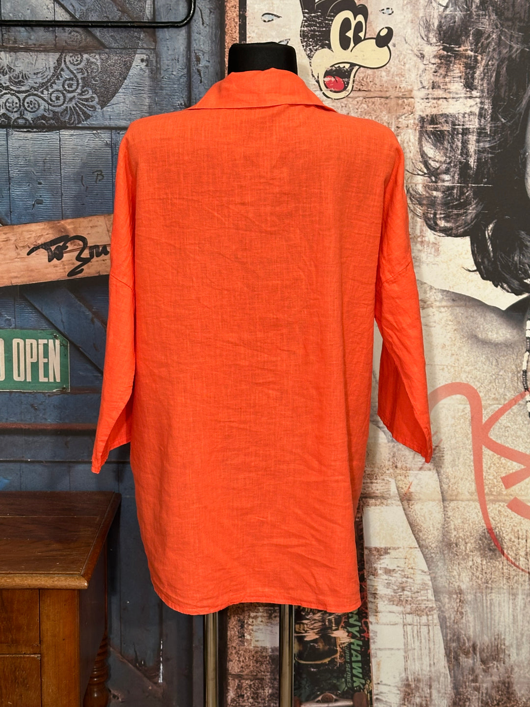 Casaque lin & coton orange
