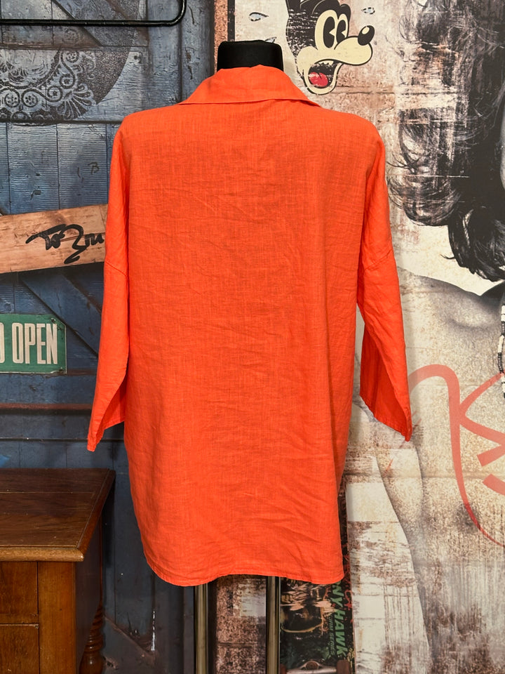 Casaque lin & coton orange