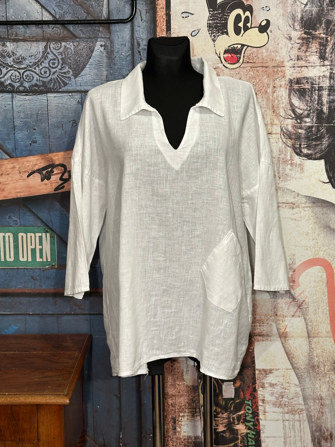 Casaque lin & coton blanche