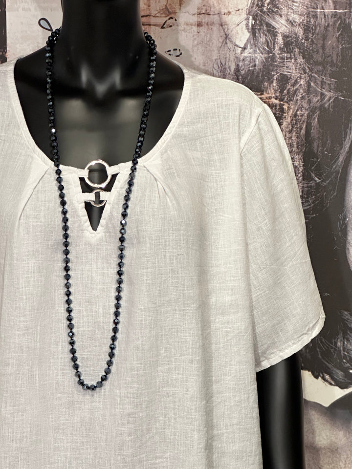 Tunique lin & coton blanche
