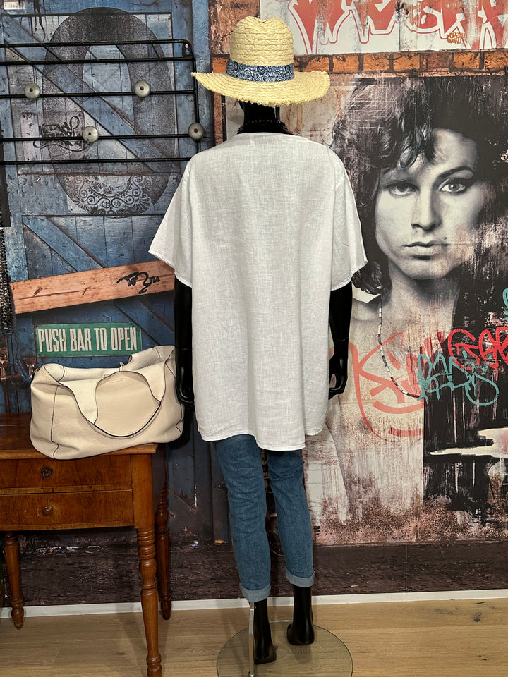 Tunique lin & coton blanche