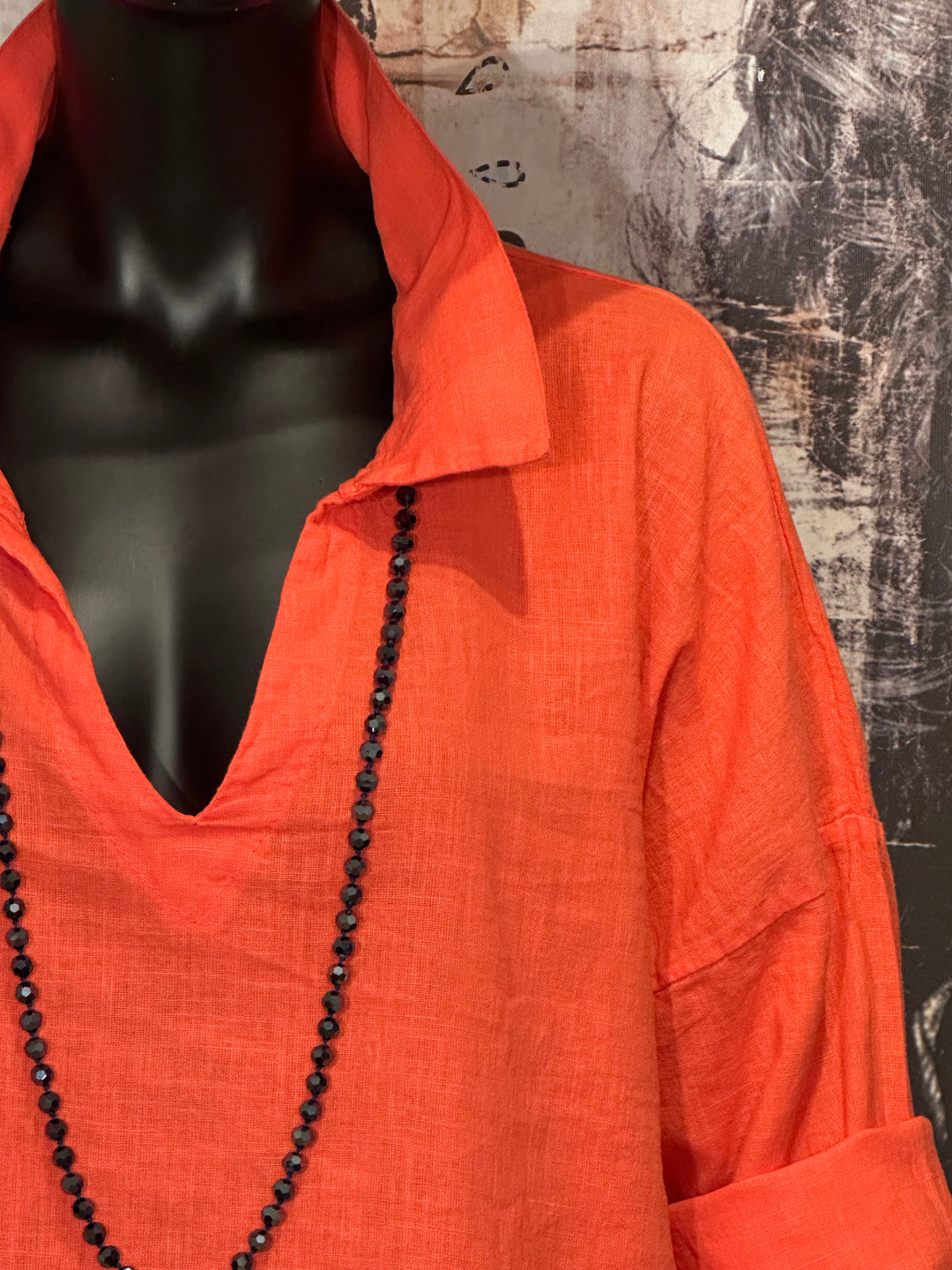 Casaque lin & coton orange