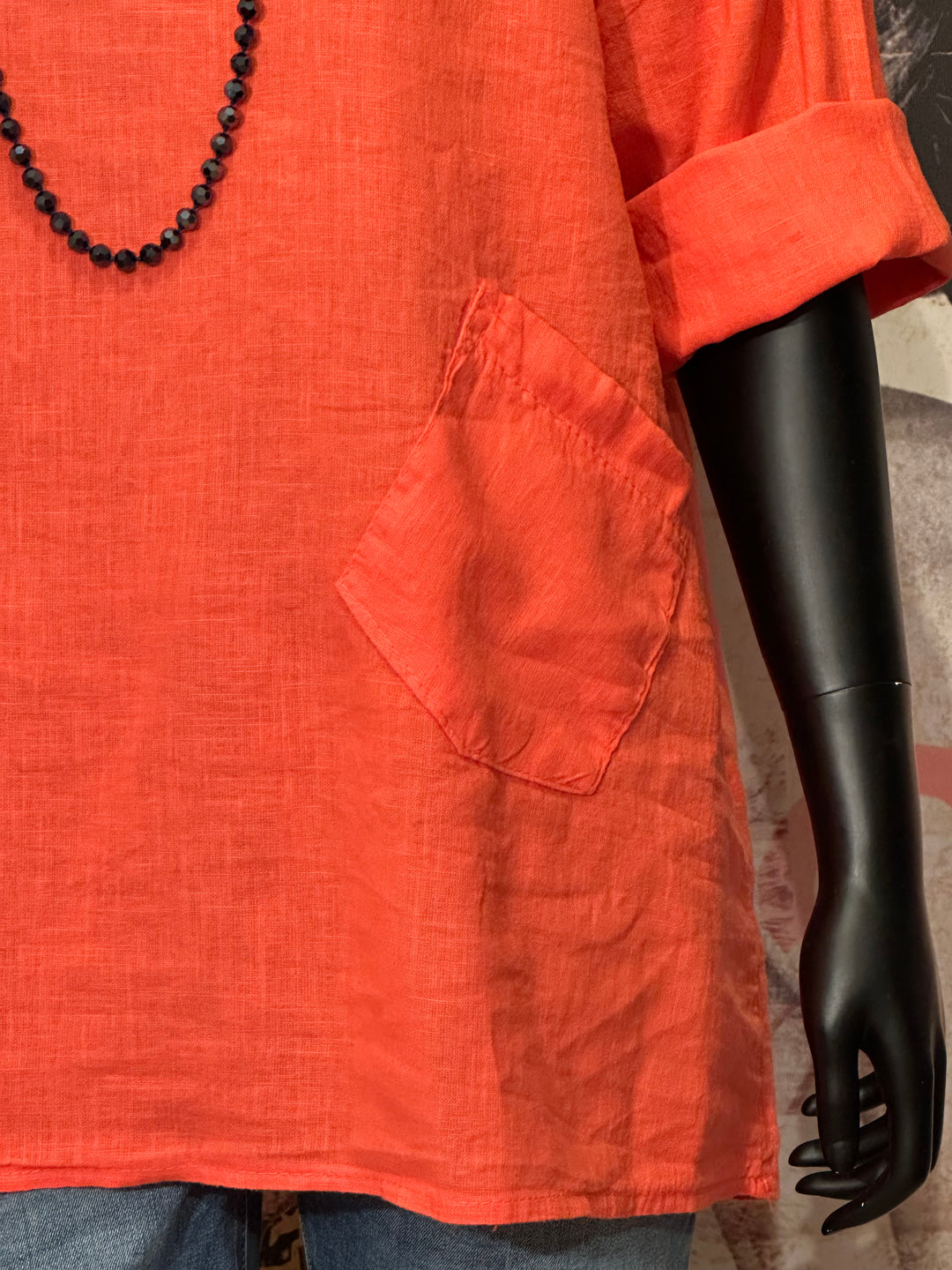 Casaque lin & coton orange