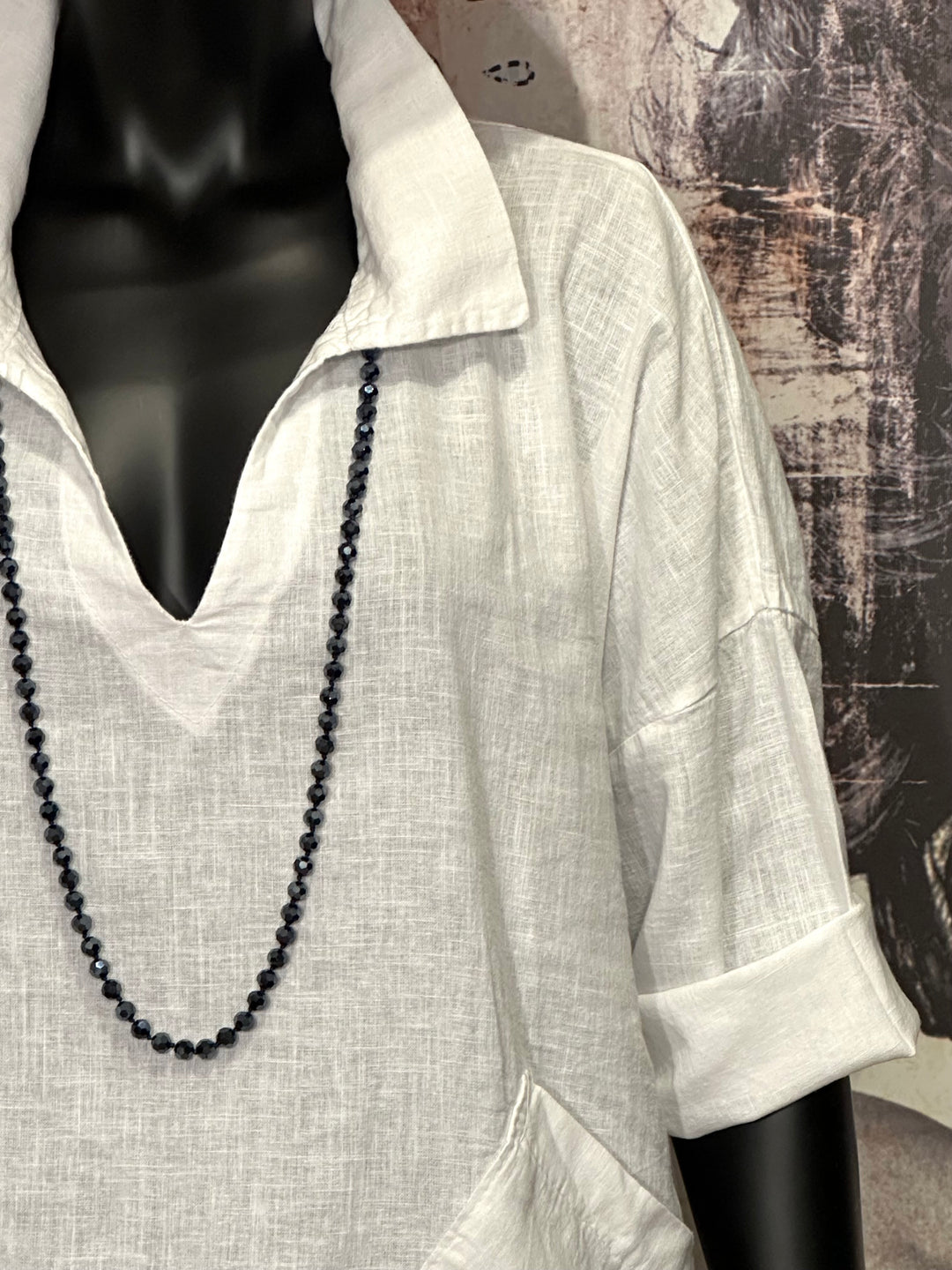 Casaque lin & coton blanche