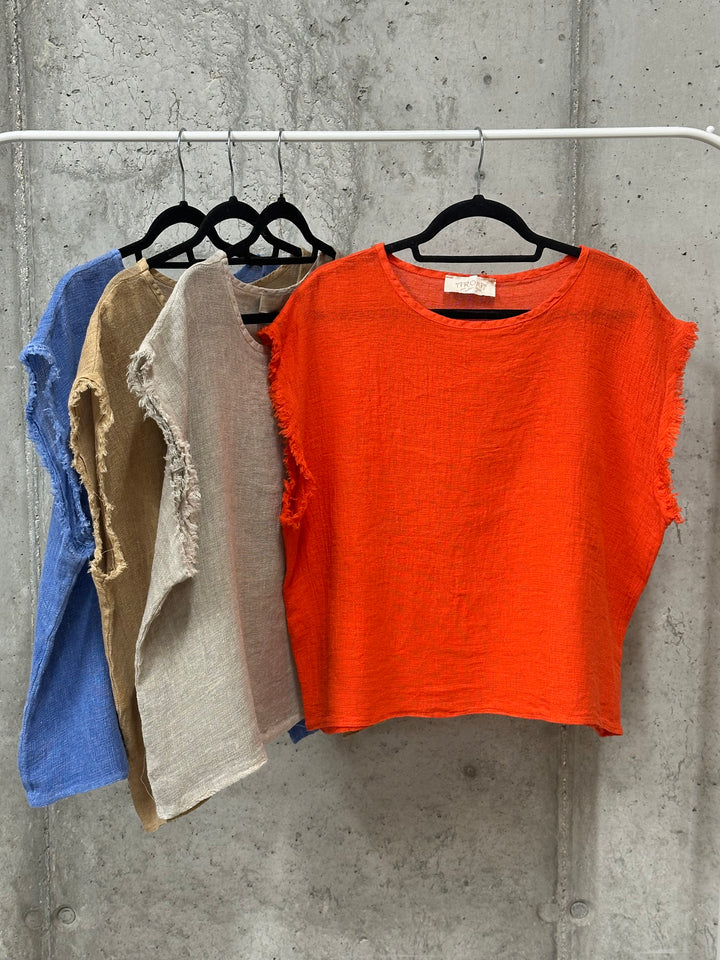T-shirt « Ambre » lin &amp; coton (40/42) MADE IN ITALY
