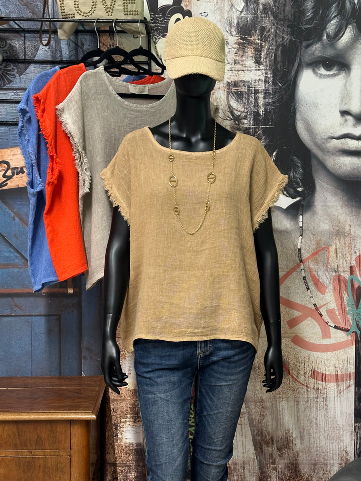 T-shirt « Ambre » lin &amp; coton (40/42) MADE IN ITALY