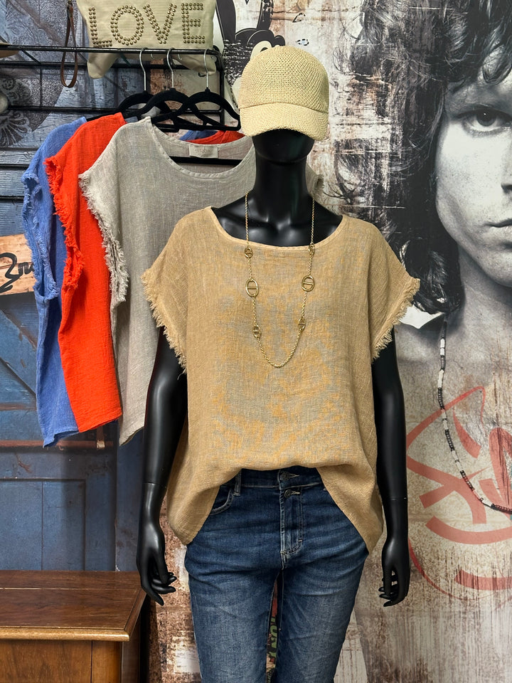 T-shirt « Ambre » lin &amp; coton (40/42) MADE IN ITALY