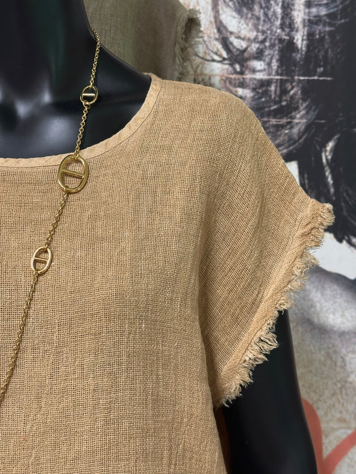 T-shirt « Ambre » lin &amp; coton (40/42) MADE IN ITALY