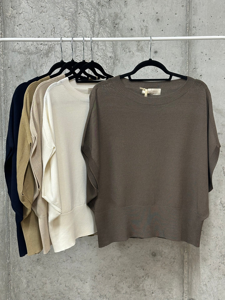 T-shirt "Manon" maille fine &amp; manches chauve-souris (38/42) MADE IN ITALY