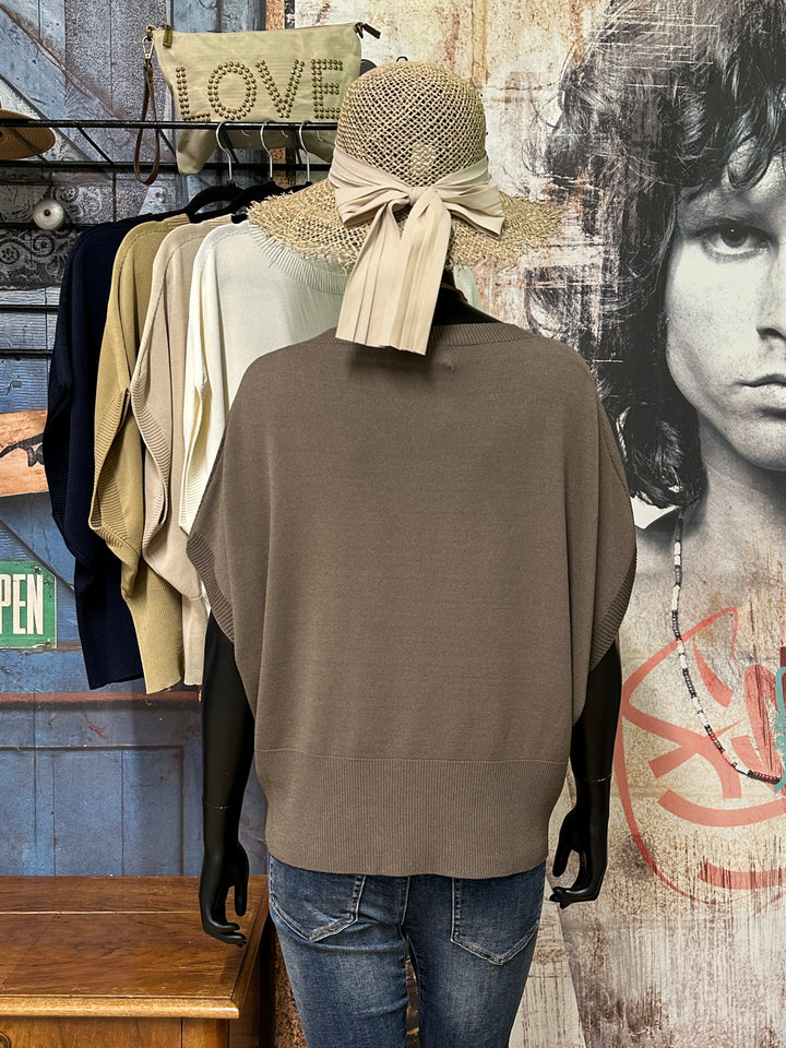 T-shirt "Manon" maille fine &amp; manches chauve-souris (38/42) MADE IN ITALY