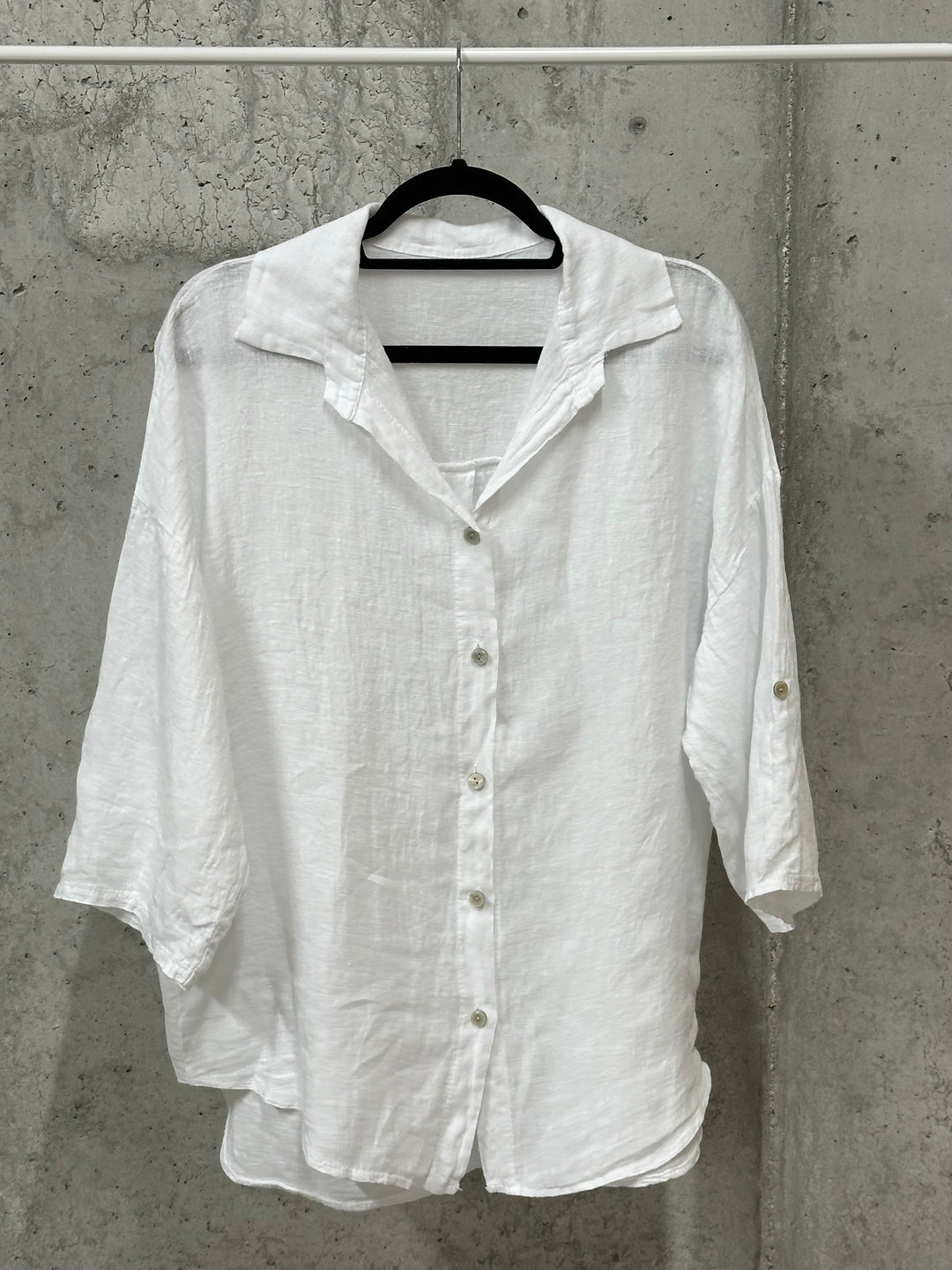 Chemisier "Tom" long &amp; oversize 100% lin (38/42) MADE IN ITALY