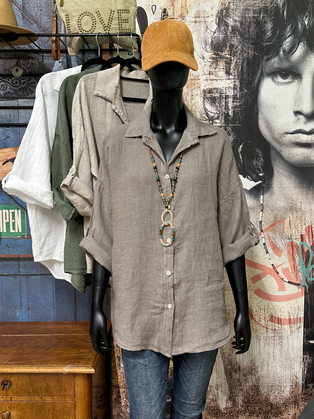 Chemisier "Tom" long &amp; oversize 100% lin (38/42) MADE IN ITALY