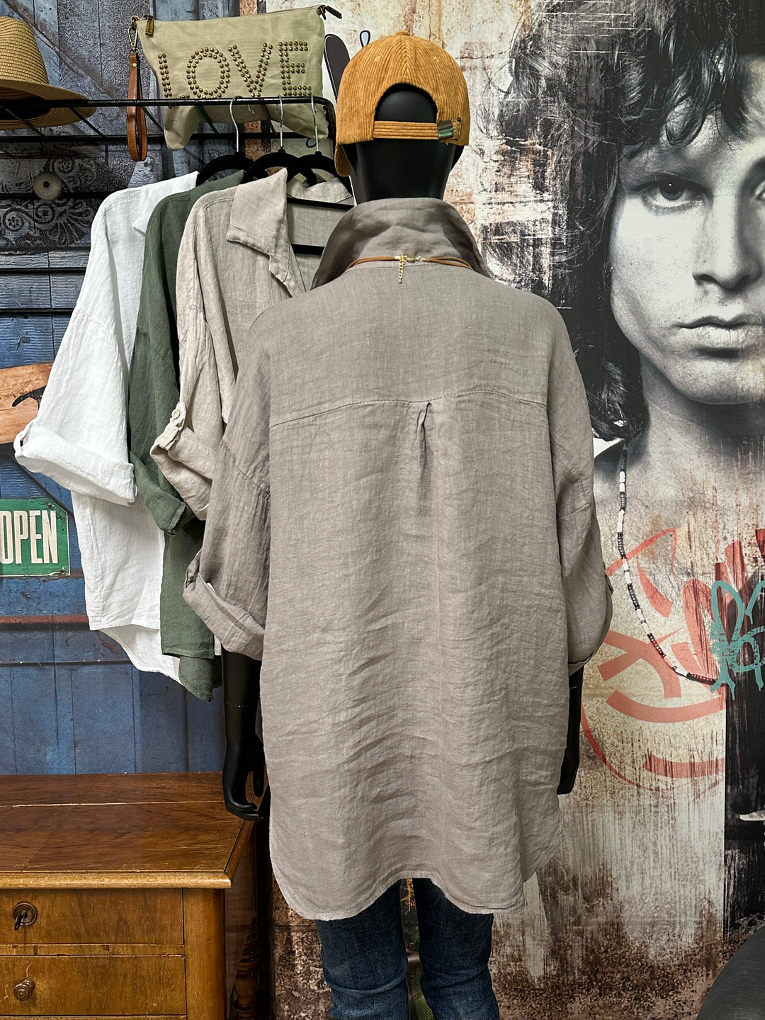 Chemisier "Tom" long &amp; oversize 100% lin (38/42) MADE IN ITALY