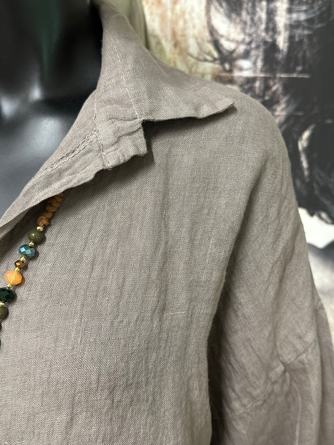 Chemisier "Tom" long &amp; oversize 100% lin (38/42) MADE IN ITALY