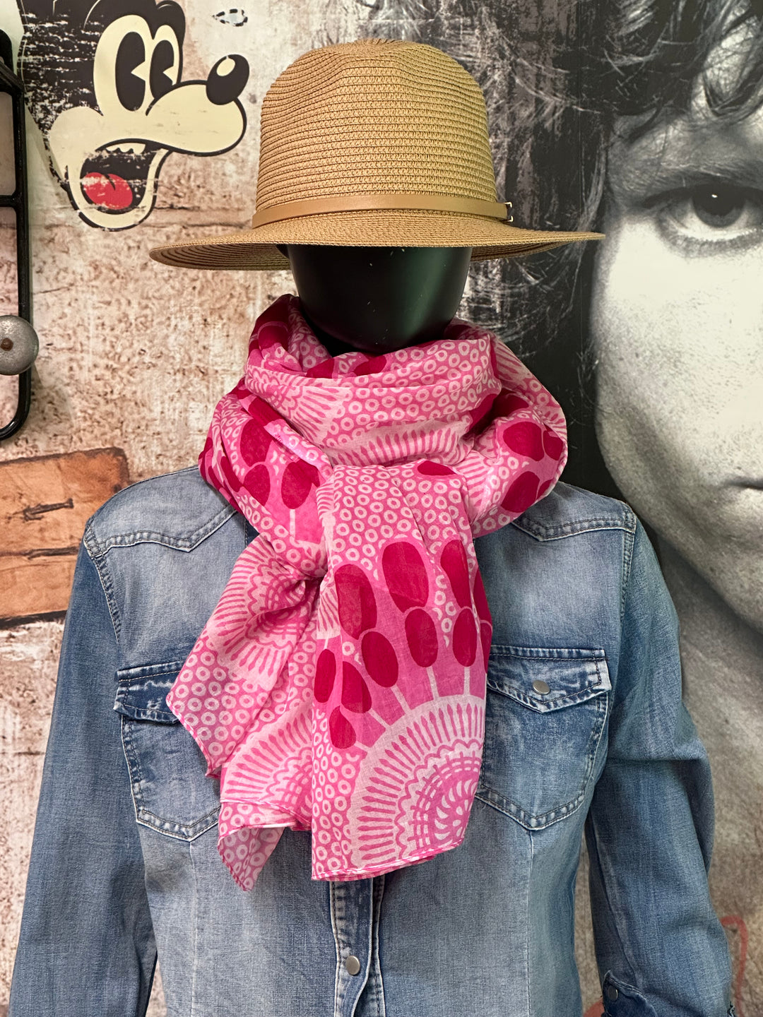 Foulard/étole pink 100% coton