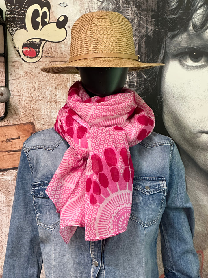 Foulard/étole pink 100% coton