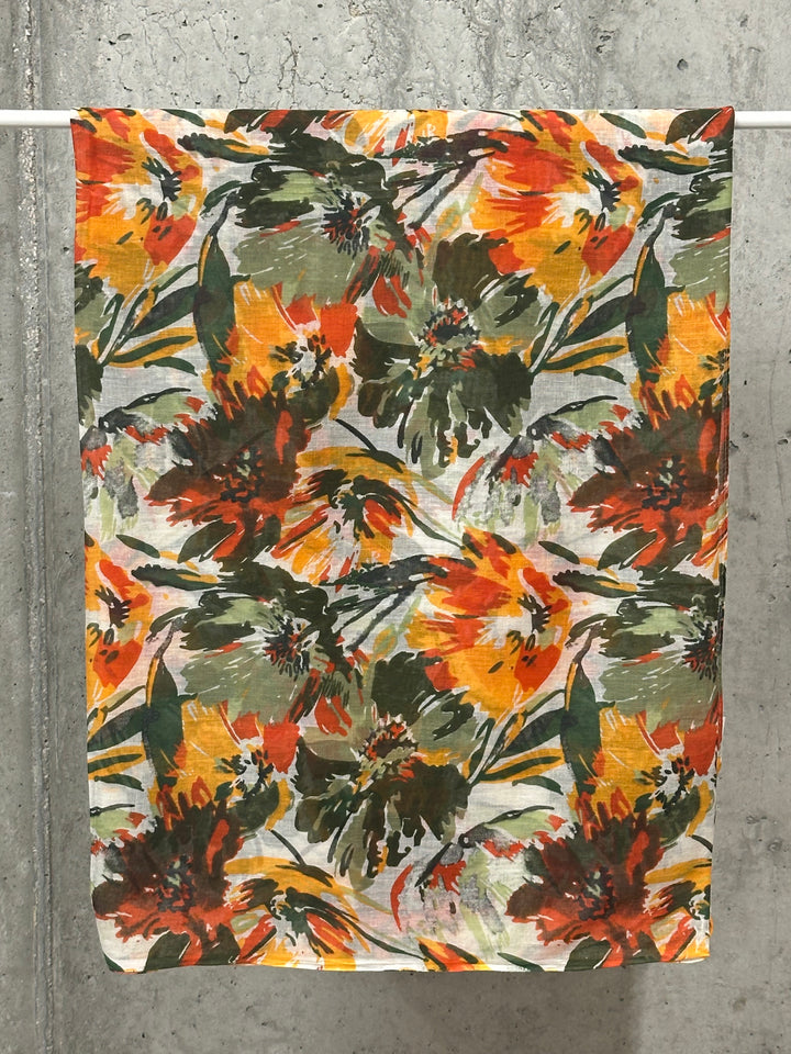 Foulard/étole kaki 100% coton