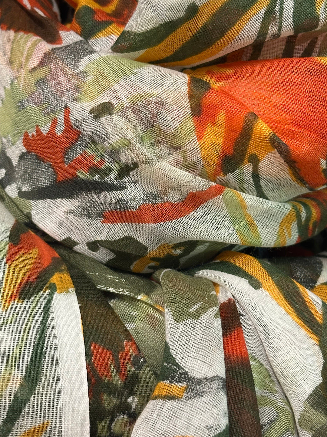 Foulard/étole kaki 100% coton