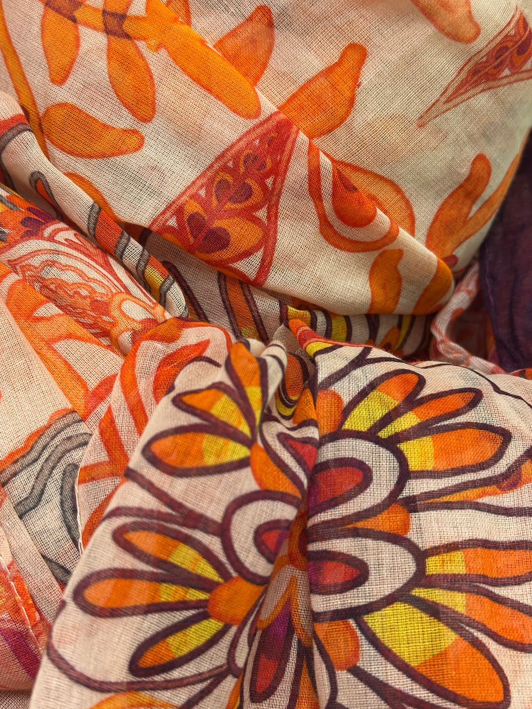Foulard/étole orange 100% coton