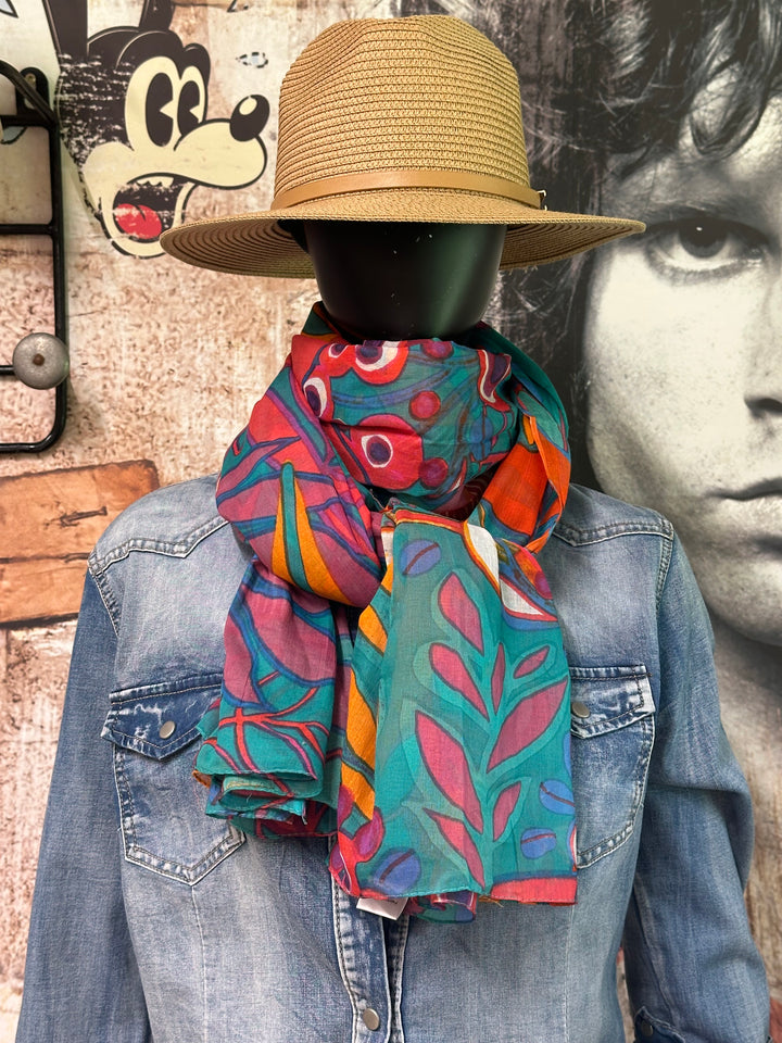 Foulard/étole indigo 100% coton