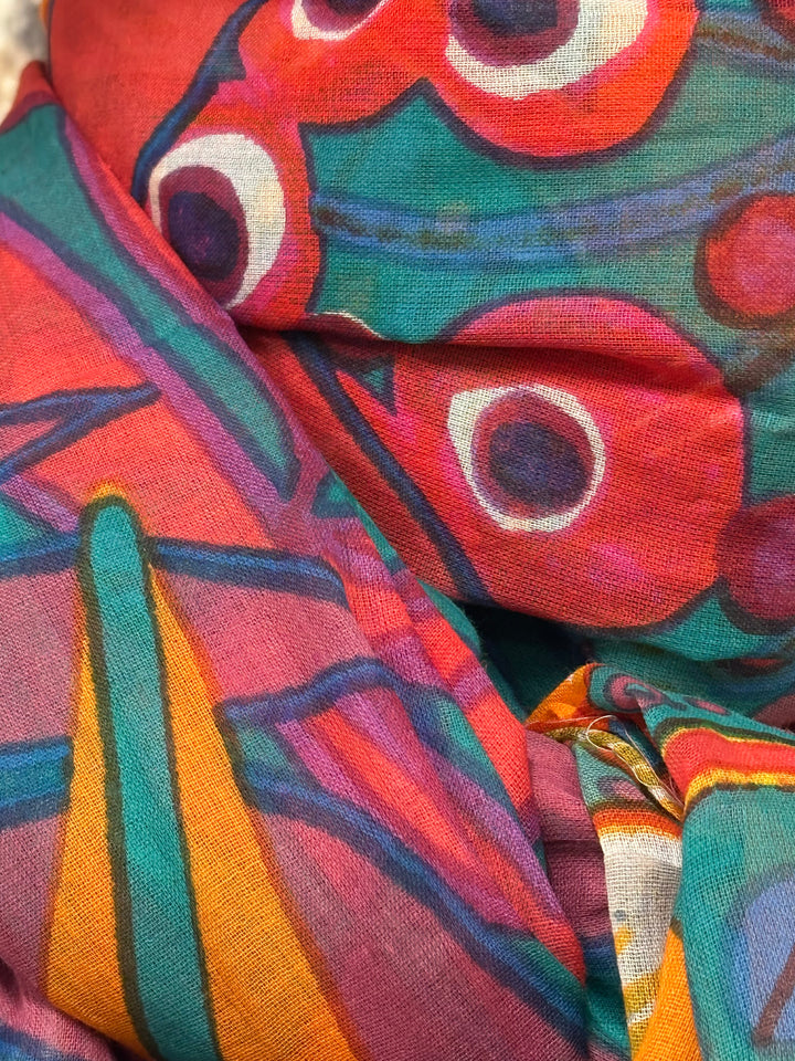 Foulard/étole indigo 100% coton