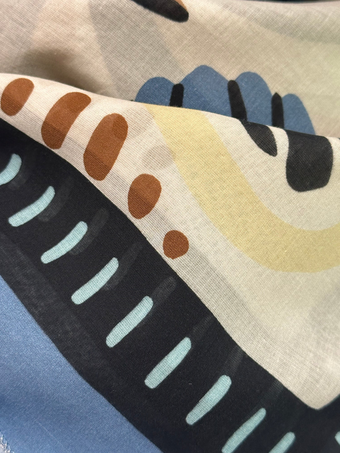 Foulard carré bleu 100% coton MADE IN ITALY